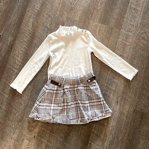 Janie & Jack 2T Skirt and Turtleneck Set